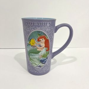 Disney The Little Mermaid Ariel Aquarius Zodiac Tall Latte Coffee Mug 6" - New